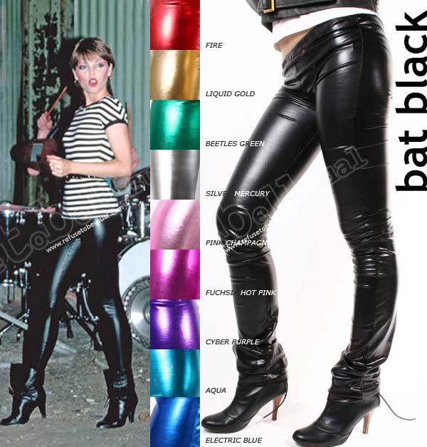 Glam Punk Metallic Shiny Spandex Leather Slouch Legging Ebay 